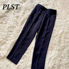 PLST プラステ パンツ ネイビー センタープレス ビジネス カジュアル 綺麗め