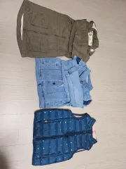 レディース ジャケット/ベスト 3点セット (カーキ/デニム/ダウン)