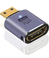 ★Poyiccot Mini HDMI to HDMI変換アダプタ 8K、48Gbps HDMI Mini-HDMI変換アダプタ、2.1 規格 ミニ hdmiオス-メス変換 延長アダプタ 対応3D, 8K@60hz, 4K, 2160P, 1080Pなど,1個