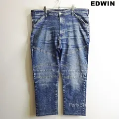 EDWIN　エドウィン　RUDE バイカーテーパードデニム　2XL / W106cm　強 ストレッチ　メンズ　インディゴ　KRU32　ビッグサイズ