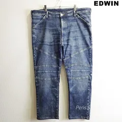 EDWIN　エドウィン　RUDE バイカーテーパードデニム　2XL / W106cm　強 ストレッチ　メンズ　ダークインディゴ　KRU32　ビッグサイズ