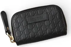 グッチ アウトレット 未使用 コインケース GUCCI ミニ財布/小銭入れ マイクログッチシマ ブラック 449896【中古】