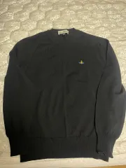 Vivienne Westwood ヴィヴィアン・ウエストウッド メンズ ORB 刺繍 ロゴ ラウンドネック ニット ブラック/L