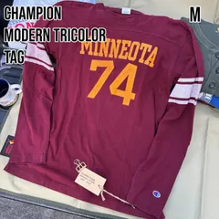 【Champion】謎のMINNEOTA？ フットボールT バーガンディ XL(実寸M)