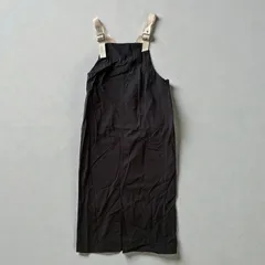 ジャンパースカート　調整可能ストラップ　ロング丈　スリット