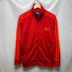 正規品/L アディダス 旧ファイヤーバード レッドオレンジ トラックジャージ/ジャージ