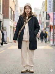 トミーヒルフィガー ブラック ダウンジャケット ロング丈_XS