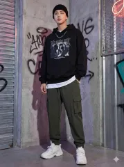 EDDIE BAUER カーキ カーゴ ジョガーパンツ_XL