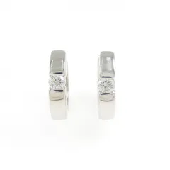 K14WG ダイヤモンド フープ ピアス