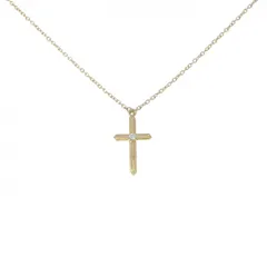 K18YG クロス ダイヤモンド ネックレス