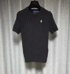 ポロラルフローレン ケーブル編み半袖ニット LまたはXS M