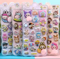 ４枚セット ラブブ Labubu お尻3Dシール ぷくぷくシール まとめ売り