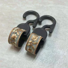 ベビーカーフック インド刺繍リボン ハンドメイド  花柄 キラキラ