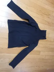 黒タートルネックニット (619)