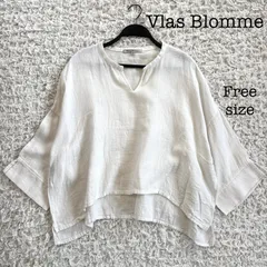 Vlas Blomme  ヴラスブラム コットンリネン スキッパーブラウス  シャツ　カットソー ホワイトのサムネイル