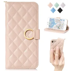 MAGICASE FOR iPhonese第2世代/第3世代 ケース 手帳型 iphone se2se3 ケース 手帳型 人気 女性 iphone7/8ケース 手帳型 アイフォン 8 スマホ 携帯ケース リング付きチェック柄 刺繍 おしゃれ 可愛い 財布型 1