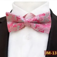 蝶ネクタイ　結婚式　発表会　クリスマス　バーテンダー パーティー イベント 卒業式 入学式 入社式 ダンスパーティー シルバー 銀色 花柄 ピンク色 桃色　ワンタッチネクタイ スーツ ワイシャツ ネクタイ 格安　簡単　小物