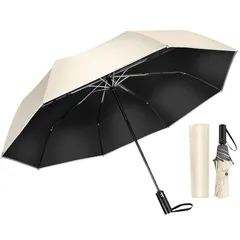 MOTIFUN 折りたたみ傘 ワンタッチ 自動開閉 大きいサイズ【 210T 超撥水・ 8本骨 晴雨兼用】耐風 折り畳み傘 豪雨対応 おりたたみ傘 梅雨対策 台風対応 uvカット 日傘 紫外線遮断 軽量 反射テープ 丈夫 折畳傘 メンズ 収納ポーチ付き ( 1
