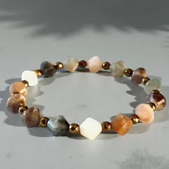 天然石ブレスレット《マルチカラームーンストーン》