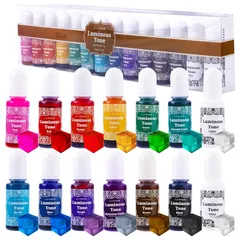 [COLEDO] Luminous Tone レジン 着色剤 クリアカラー 【13色 / 14本 セット】 レジン液 着色 UVレジン エポキシ樹脂 着色料 シリコンモールド 対応 色 [10ml×14本] 1