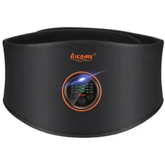 Aicomy 男女兼用 延長ベルト付き USB充電式 洗える 純正品 EMSトレーニング 筋トレ器具 実用新案登録】 腹筋ベルト【ジェルシート不要 ems