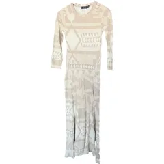 Z1708POLO RALPH LAUREN ポロラルフローレン ロングワンピース 七分袖 五分袖 ベージュ   レディースxs