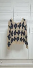 アーガイル パータン ニット L