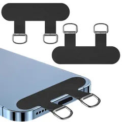 新品 [ZXZone] ストラップホルダー 2口タイプ スマホ ストラップホルダー ファブリックパッチ ネックストラップ 外付け 落下防止 首掛け 斜めがけ 肩掛け 首かけ ショルダー 肩かけ 携帯ストラップ スマホアクセサリ薄型 一体成形 着脱簡単断裂を防ぐ