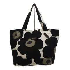 marimekko(マリメッコ) トートバッグ - 黒×白×カーキ 花柄