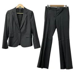 Theory TAILOR 近年 パンツスーツ ノーカラー ブラック 総裏地 S Theory】Sノーカラーパンツスーツ 黒 Theory】Sノーカラーパンツスーツ