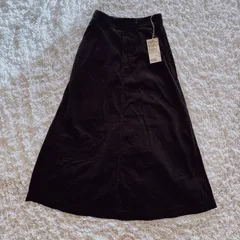無印良品　無印　muji コーデュロイフレアスカート　ロングスカート　ブラック　S 新品