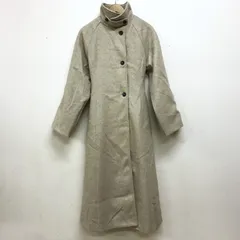 Louere 2wayスリットスリーブハイネックフレアコート ベルト付き ウールライク アイボリー M