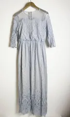 正規 troisiemechaco ドットチュール URBAN RESEARCH ROSSO アーバンリサーチ ロッソ パネル レース ドレス ワンピース 水色38本物 113O★1