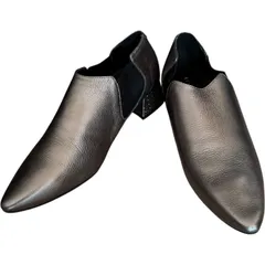 Z1707 HIMIKO  ヒミコ 卑弥呼 レザーパンプス ブーティ ショートブーツ ブラウン系 ゴールド ブロンズ 23.0cm