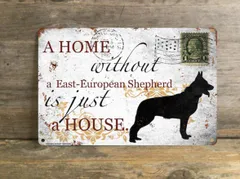 【East Siberian Laikalイースト・シベリアン・ライカ】 メタルプレート メッセージ 犬 雑貨 グッズ アート ポスター おしゃれ インテリア 壁飾り アンティーク風 163