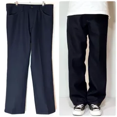 超美品 Wrangler ラングラー 82NV ウエスタン ランチャー ポリパン パンツ W36L30 ネイビー 濃紺 NAVY WRANCHER ブーツカット ストレッチアクションスラックス フレアパンツ ドレスジーンズ US素材メキシコ製p25123442