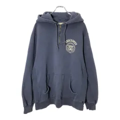 Abercrombie & Fitch アバクロンビーアンドフィッチ ハーフジップ スウェットパーカー ネイビー(メンズ XL)中古 古着 X0556