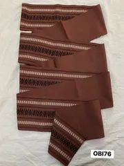 【帯】本場筑前博多織　献上柄　半幅帯　茶色　綿　着物　和装　OBI76