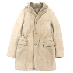 良品▼EMMETI エンメティ 羊革 ラムレザー バックベルト付き ムートンコート ライトブラウン 46 イタリア製 正規品 メンズ