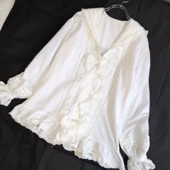 【極美品】PINK HOUSE 長袖ブラウス ブラック ピコフリル リボン 極美品】PINK HOUSE 長袖ブラウス ブラック ピコフリル リボン