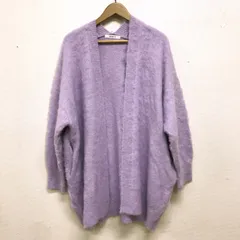 タグ付 ROUGE VIF シャギーニットカーディガン ボタンレス ポケット付き ゆったりめ ウォッシャブルニット ラベンダー FREE