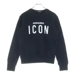 DSQUARED2 (ディースクエアード) ICON ロゴ プリント クルーネック スウェットトレーナー ブラック DQ02N3