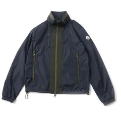 美品★MONCLER モンクレール CAPBRETON ロゴワッペン・フード付 スタンドカラー ZIP UP ナイロンジャケット ネイビー カーキ 2 正規品 メンズ