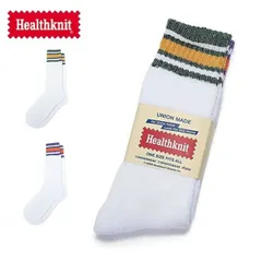 ヘルスニット【Healthknit】191-3657 シンカーライン 2Pソックス 靴下 ハイソックス ロングソックス 2カラー メンズ ロゴ ASSORT 25-27cm 2足セットのサムネイル