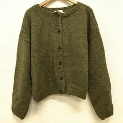 CANAL JEAN El mar アルパカ混クルーネックカーディガン ニットカーディガン カーキ FREE