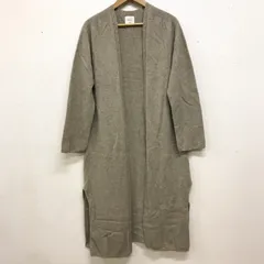 AMAIL カシミヤ混 ボタンレス ロングニットカーディガン サイドスリット ベージュ FREEのサムネイル