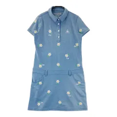 サイズ：M LE COQ GOLF ルコックゴルフ  半袖ポロワンピース 花柄 ブルー系 [240101606170] ゴルフウェア レディース ストスト