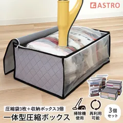 アストロ 公式 衣類圧縮袋 活性炭消臭 収納ケース付き 3個組 整理整頓 底マチ付き 通気性の良い不織布 衣装ケース 衣替え 旅行 服 圧縮袋 収納ボックス クローゼット 押入れ ほこり ニオイ 対策 透明窓付き グレー 623-54