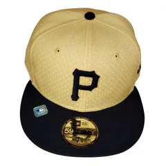 X01035 キャップ NEW ERA 59FIFTY  メジャーリーグ ピッツバーグパイレーツ  野球帽 イエロー ブラック ニューエラ ストリートファッション７<!-利用不可文字-!>  57.7cm