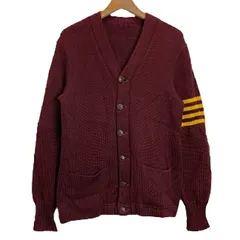 NELSON KNITTING MILLS　カーディガンセーター　60's vintage　長袖　ニット　Vネック　フルボタン　無地　カレッジ風　古着